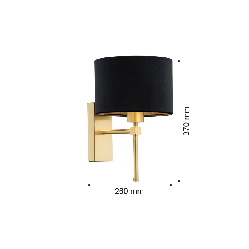 Argon 8050 - Zidna lampa ABBANO 1xE27/15W/230V mesing/crno