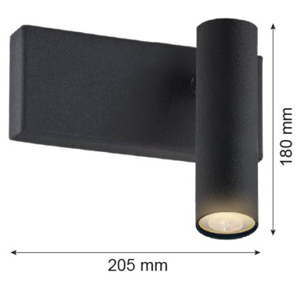 Argon 8065 - Zidna reflektorska lampa ETNA 1xG9/6W/230V crno