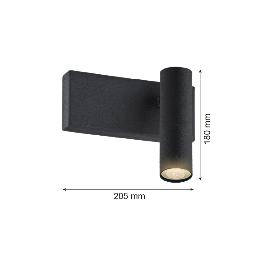 Argon 8065 - Zidna reflektorska lampa ETNA 1xG9/6W/230V crno