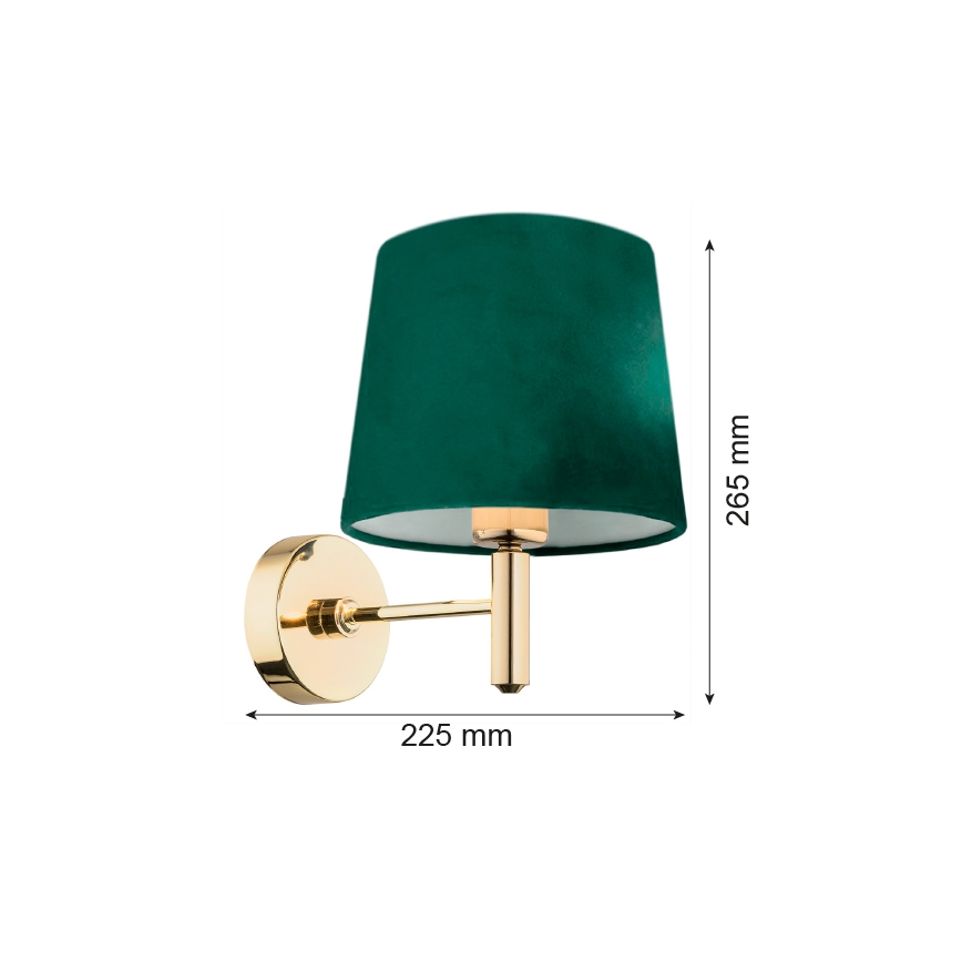 Argon 8105 - Zidna lampa PONTE 1xE27/15W/230V zelena/mesing