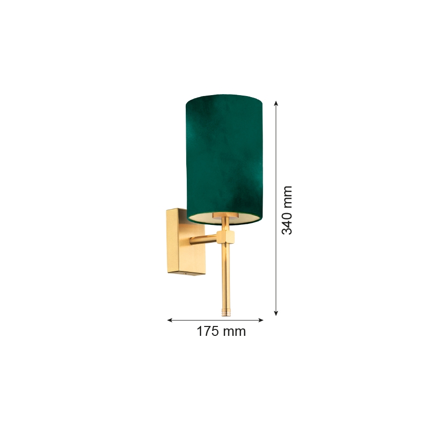 Argon 8109 - Zidna lampa ABRUZZO 1xE14/7W/230V mesing/zelena