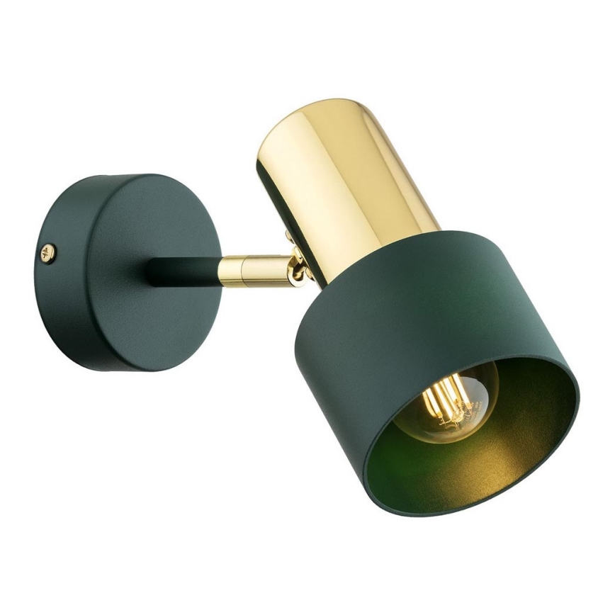 Argon 8111 - Zidna reflektorska lampa DORIA 1xE27/15W/230V zelena/mesing