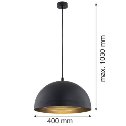 Argon 8242 - Luster na sajli BONITA 1xE27/15W/230V crno