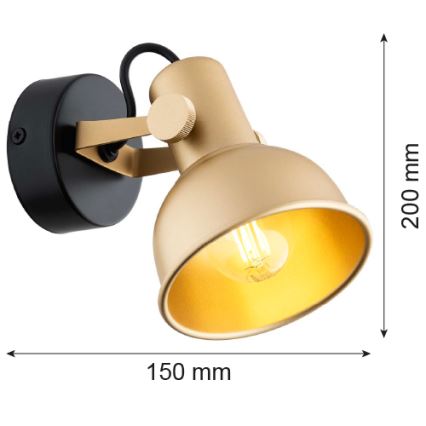 Argon 8248 - Reflektorska lampa LENORA 1xE14/7W/230V zlatna/crno