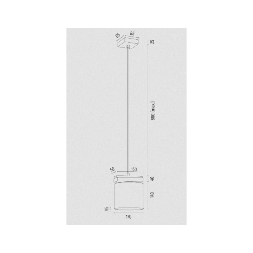 Argon 8276 - Luster na sajli CANOA 1xE27/15W/230V crno