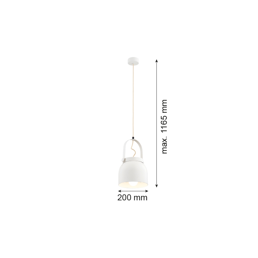Argon 8280 - Luster na sajli LOGAN 1xE27/15W/230V pr. 20 cm beli