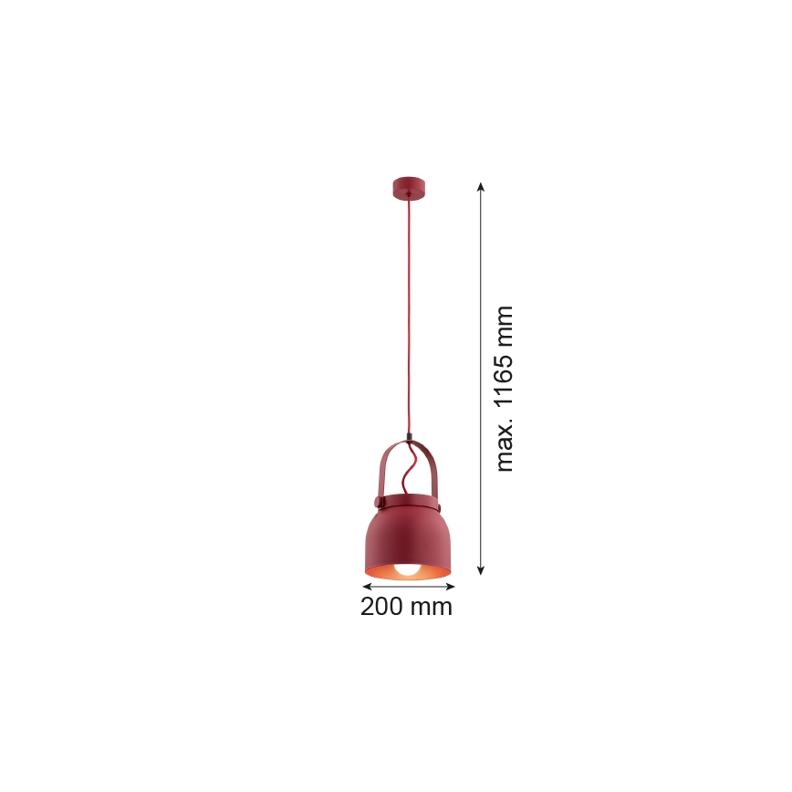Argon 8282 - Luster na sajli LOGAN 1xE27/15W/230V pr. 20 cm crveno