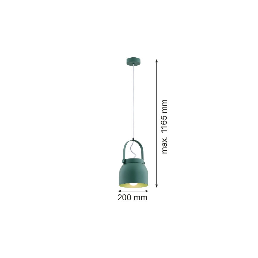 Argon 8283 - Luster na sajli LOGAN 1xE27/15W/230V pr. 20 cm zelena