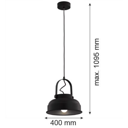 Argon 8285 - Luster na sajli DAKOTA 1xE27/15W/230V crno