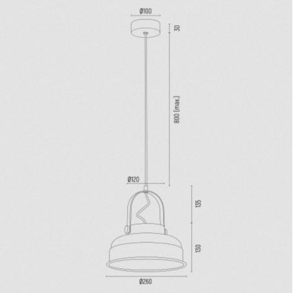 Argon 8285 - Luster na sajli DAKOTA 1xE27/15W/230V crno