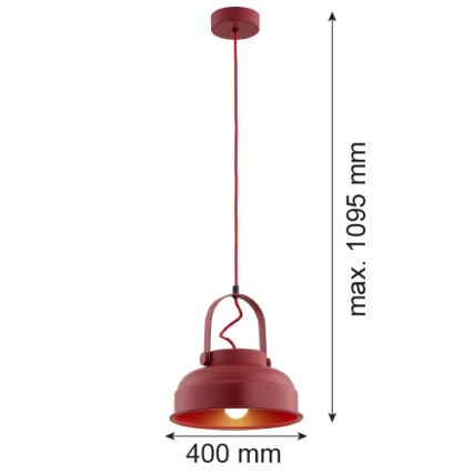 Argon 8286 - Luster na sajli DAKOTA 1xE27/15W/230V crveno