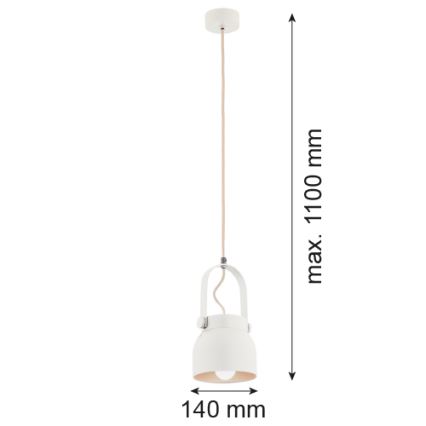 Argon 8290 - Luster na sajli LOGAN 1xE27/15W/230V pr. 14 cm beli