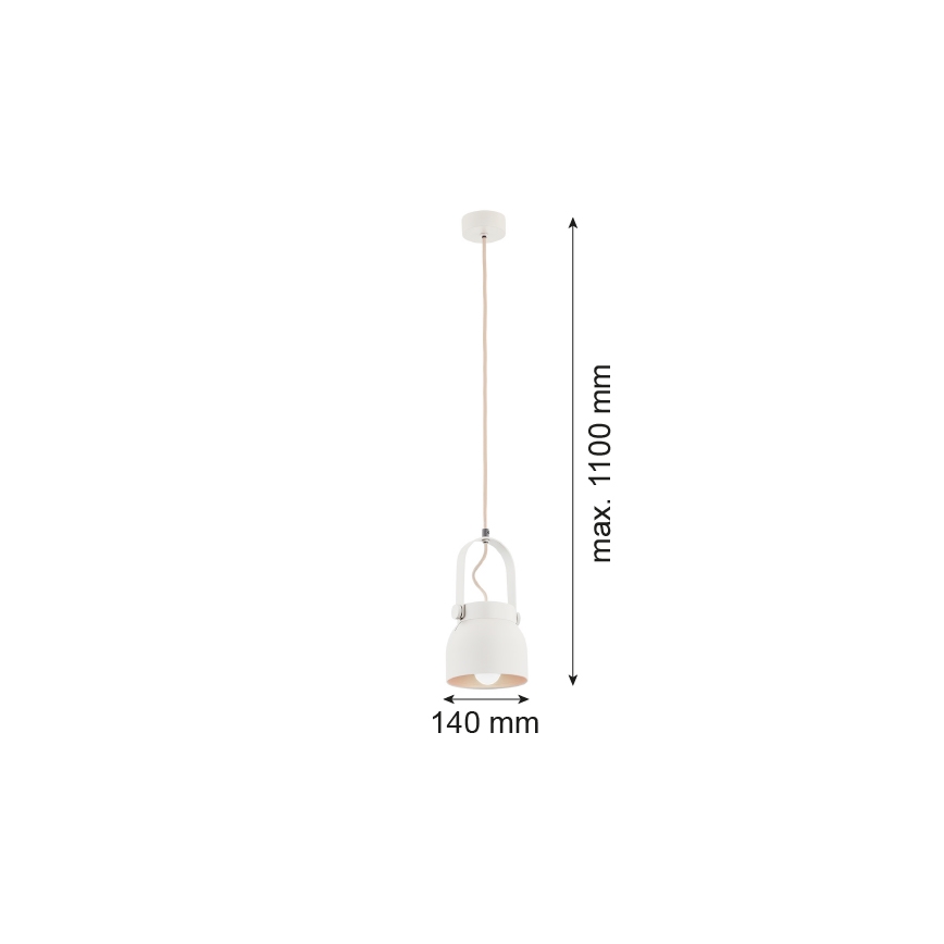 Argon 8290 - Luster na sajli LOGAN 1xE27/15W/230V pr. 14 cm beli