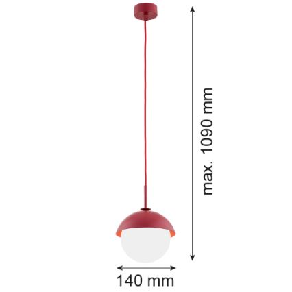 Argon 8296 - Luster na sajli CAPPELLO 1xE27/15W/230V crveno