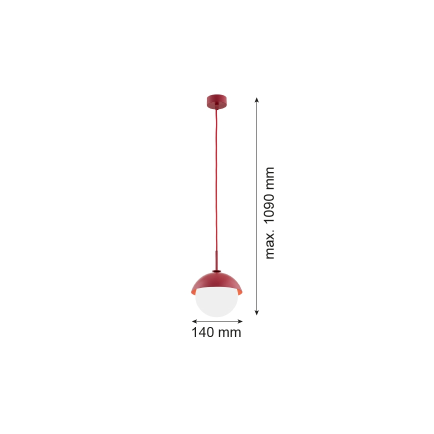 Argon 8296 - Luster na sajli CAPPELLO 1xE27/15W/230V crveno