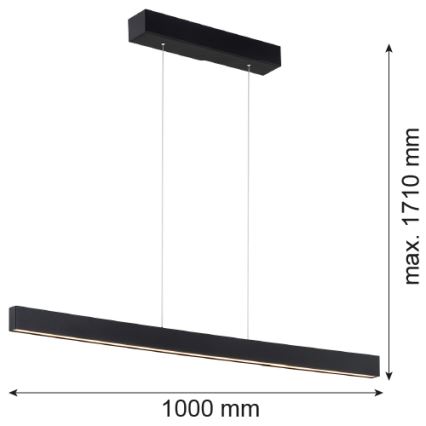 Argon 8303 - LED luster na sajli BALANS LED/35W/230V 3000K crno