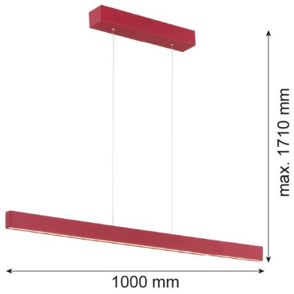 Argon 8304 - LED luster na sajli BALANS LED/35W/230V 3000K crveno