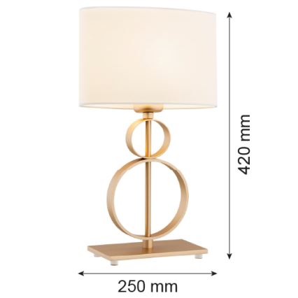 Argon 8310 - Stona lampa PERSEO 1xE27/15W/230V 42 cm kremasta/zlatna