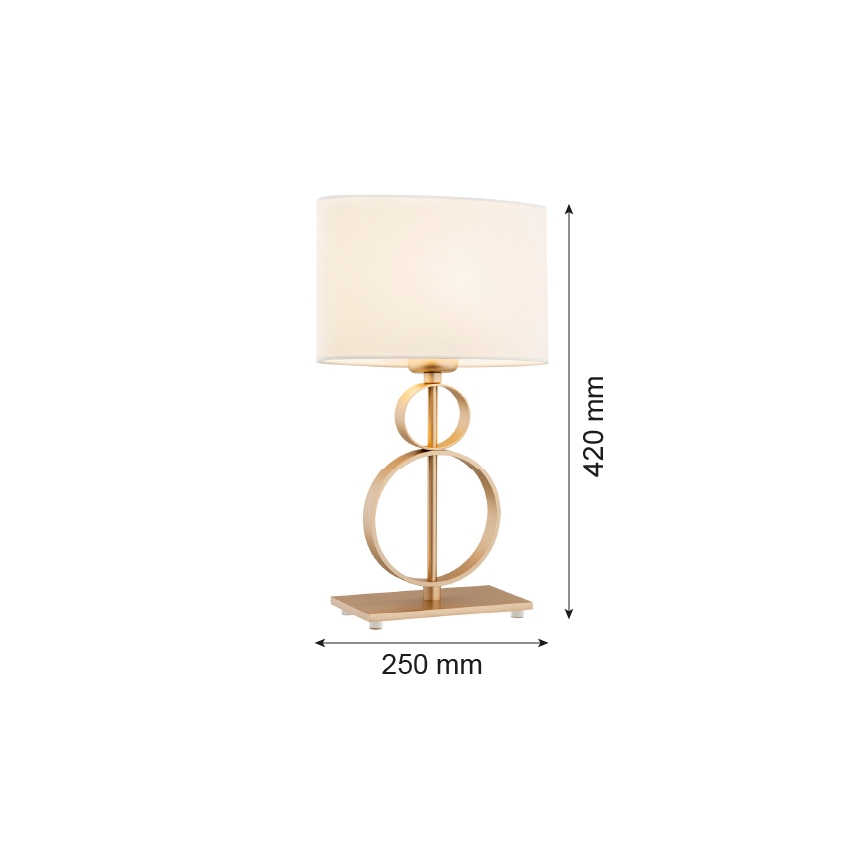 Argon 8310 - Stona lampa PERSEO 1xE27/15W/230V 42 cm kremasta/zlatna