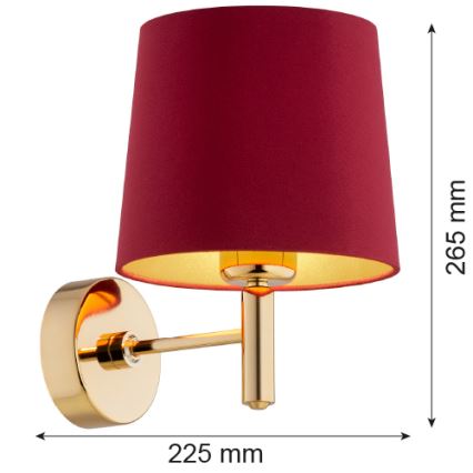 Argon 8311 - Zidna lampa PONTE PLUS 1xE27/15W/230V crveno