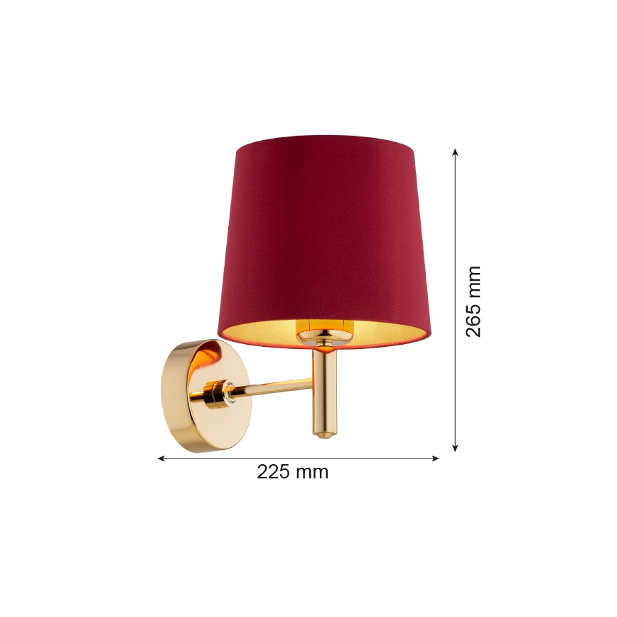 Argon 8311 - Zidna lampa PONTE PLUS 1xE27/15W/230V crveno