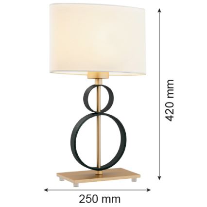 Argon 8373 - Stona lampa PERSEO 1xE27/15W/230V 42 cm kremasta/crno