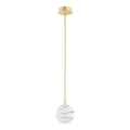 Argon 8450 - Luster na sajli ALMIROS 1xE14/7W/230V Ø 12 cm alabaster zlatan