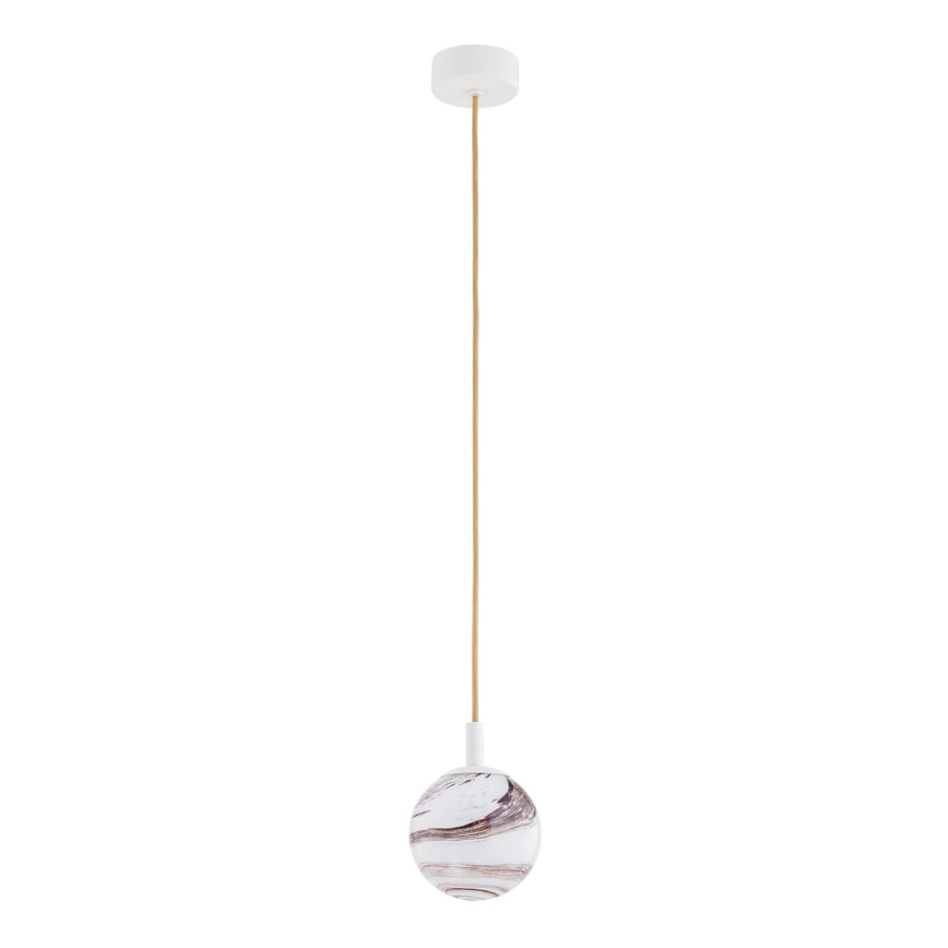 Argon 8451 - Luster na sajli ALMIROS 1xE14/7W/230V pr. 12 cm alabaster beli/zlatna