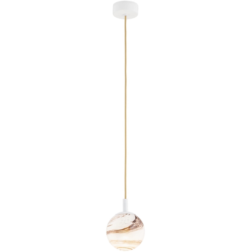 Argon 8451 - Luster na sajli ALMIROS 1xE14/7W/230V pr. 12 cm alabaster beli/zlatna