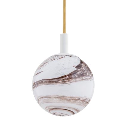 Argon 8451 - Luster na sajli ALMIROS 1xE14/7W/230V pr. 12 cm alabaster beli/zlatna