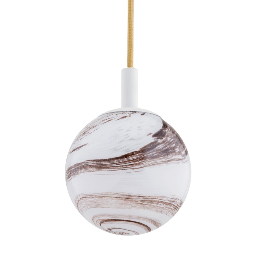 Argon 8451 - Luster na sajli ALMIROS 1xE14/7W/230V pr. 12 cm alabaster beli/zlatna