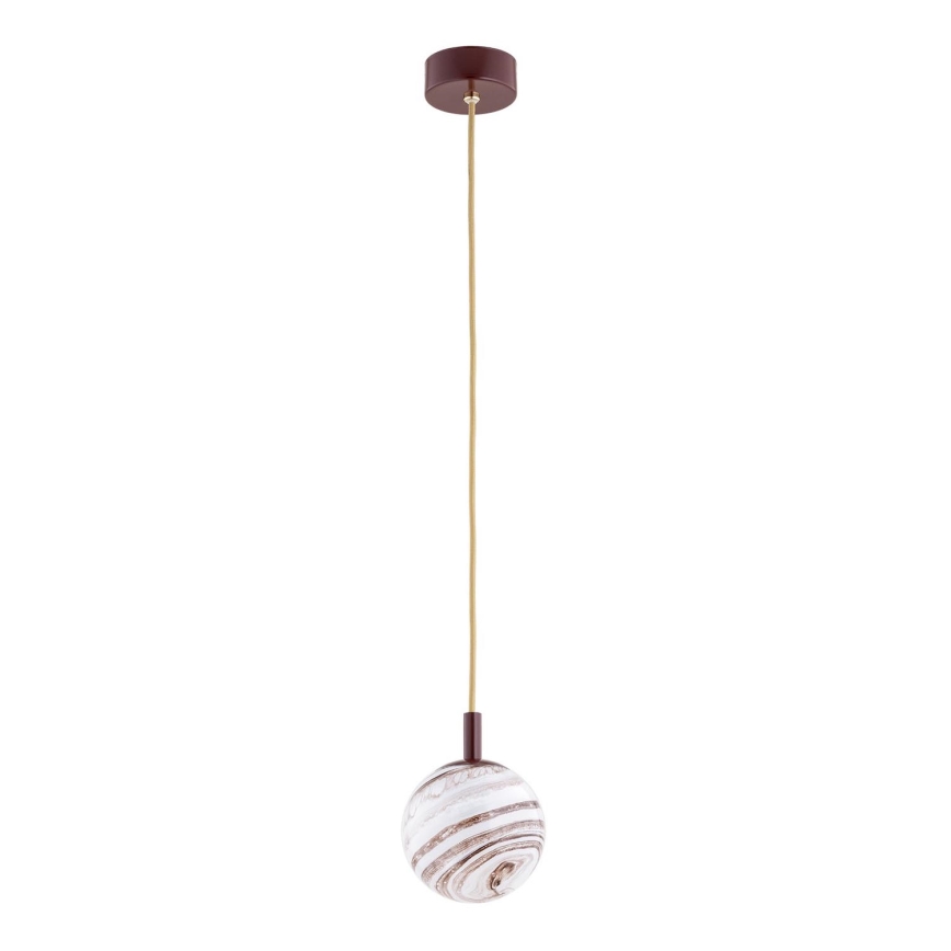 Argon 8452 - Luster na sajli ALMIROS 1xE14/7W/230V pr. 12 cm alabaster braon/zlatna