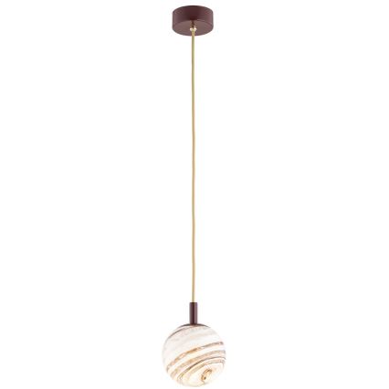 Argon 8452 - Luster na sajli ALMIROS 1xE14/7W/230V pr. 12 cm alabaster braon/zlatna