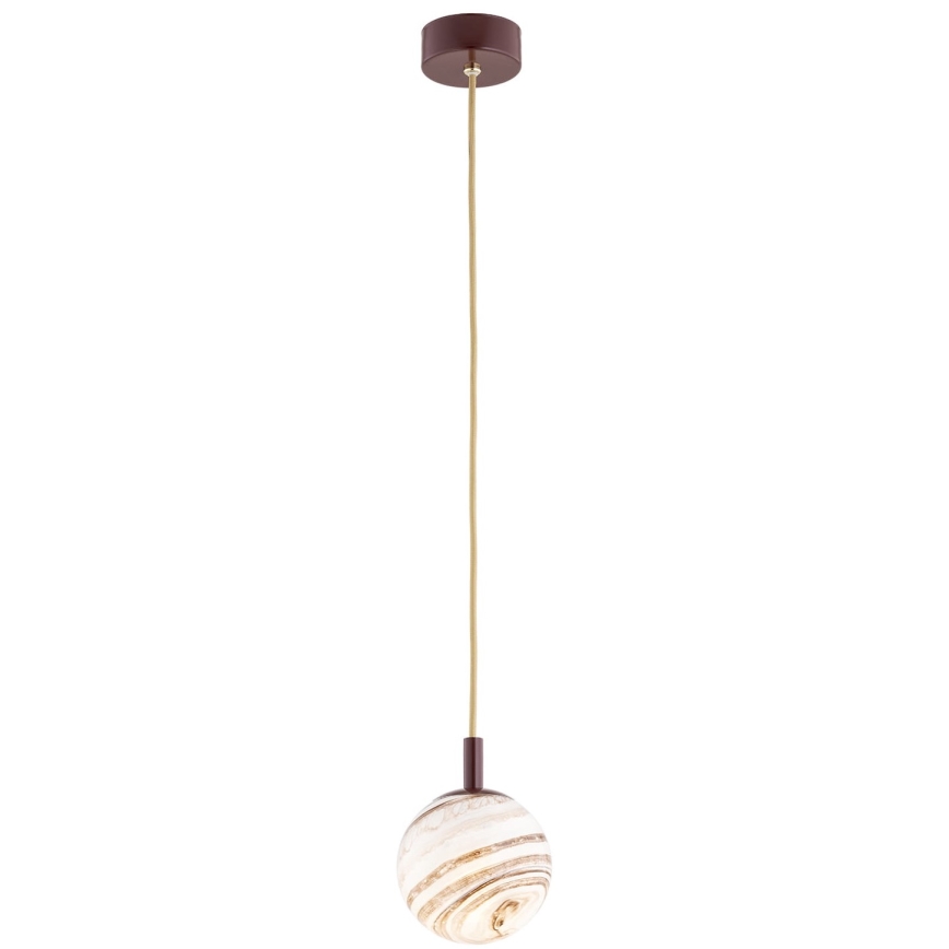 Argon 8452 - Luster na sajli ALMIROS 1xE14/7W/230V pr. 12 cm alabaster braon/zlatna