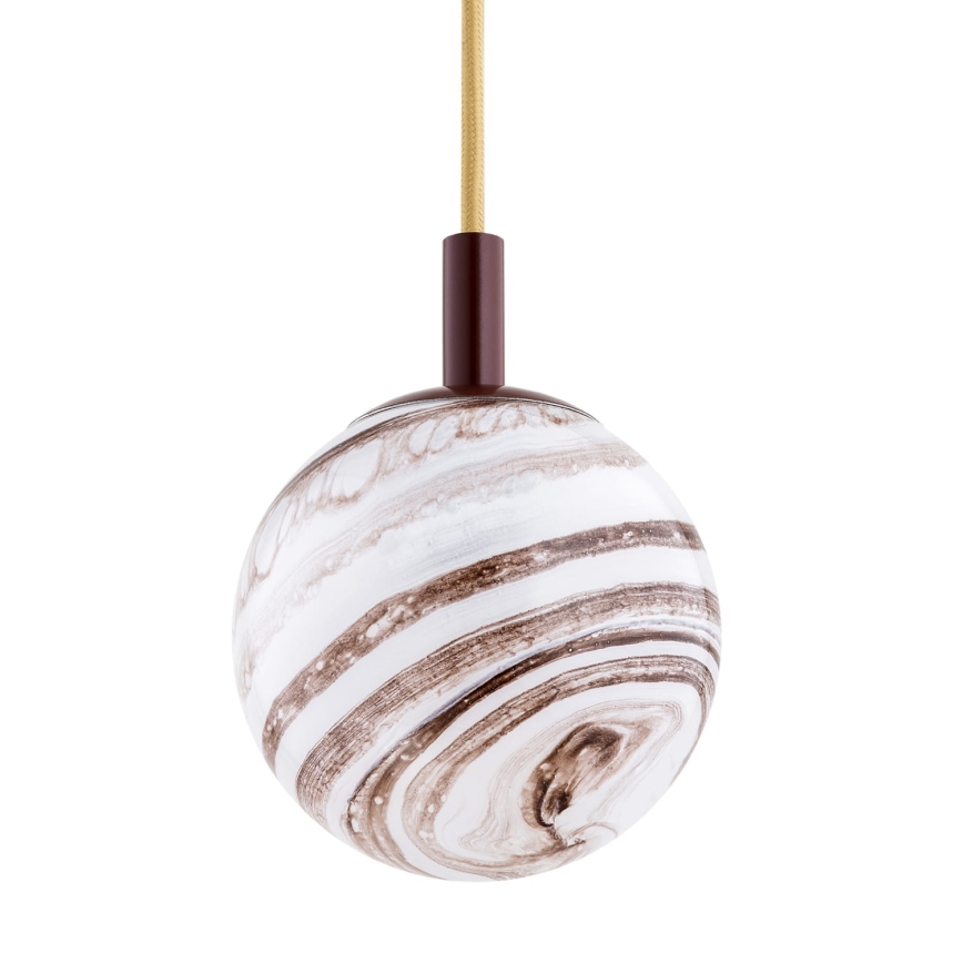 Argon 8452 - Luster na sajli ALMIROS 1xE14/7W/230V pr. 12 cm alabaster braon/zlatna