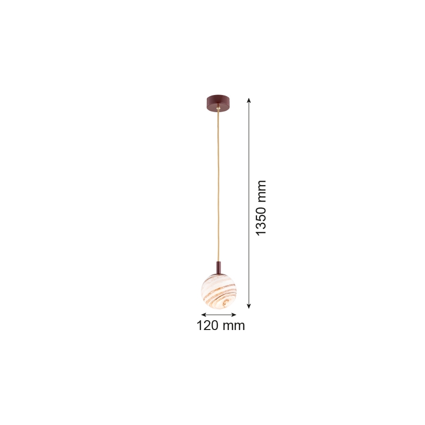 Argon 8452 - Luster na sajli ALMIROS 1xE14/7W/230V pr. 12 cm alabaster braon/zlatna