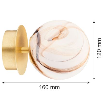 Argon 8453 - Zidna lampa FABIO 1xE14/7W/230V alabaster zlatna