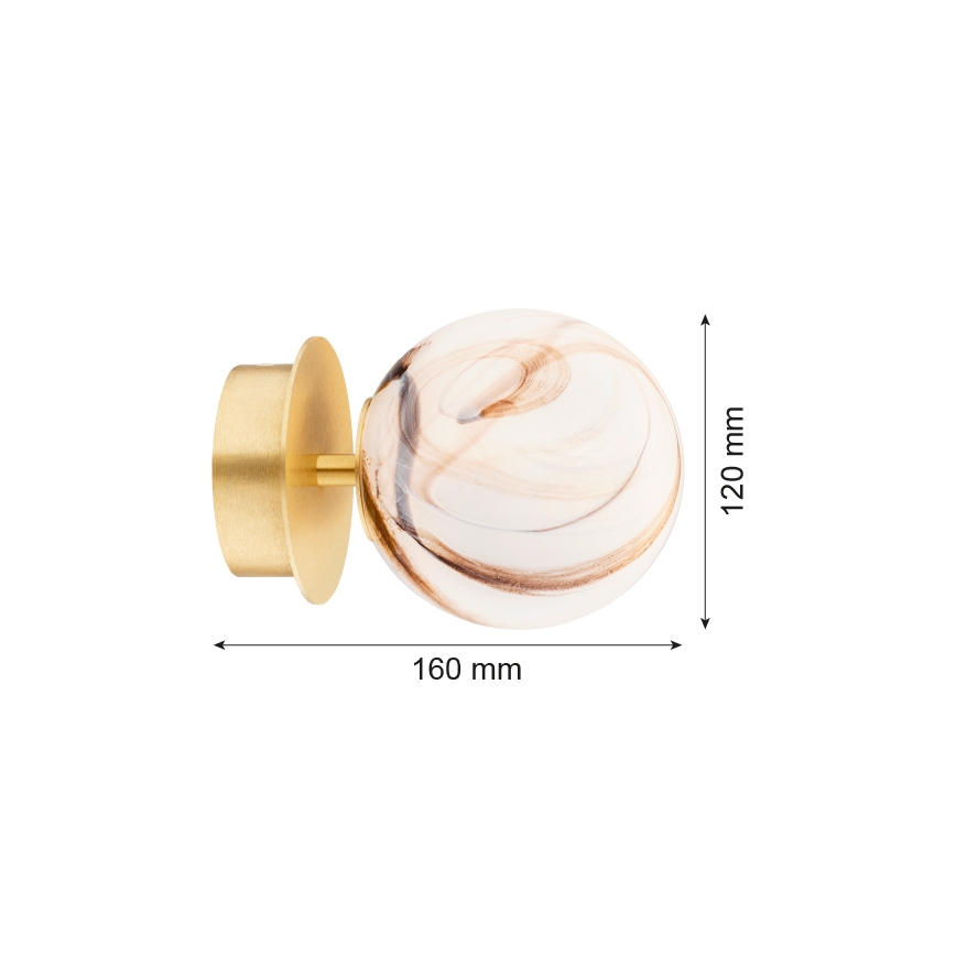 Argon 8453 - Zidna lampa FABIO 1xE14/7W/230V alabaster zlatna
