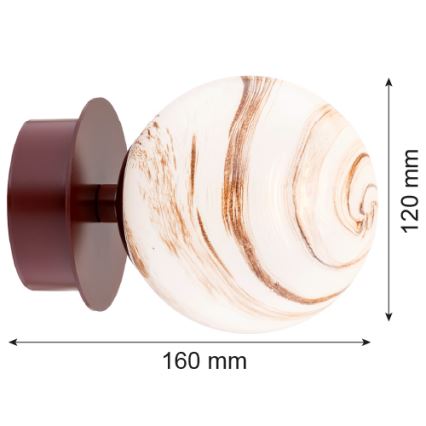 Argon 8455 - Zidna lampa FABIO 1xE14/7W/230V alabaster braon