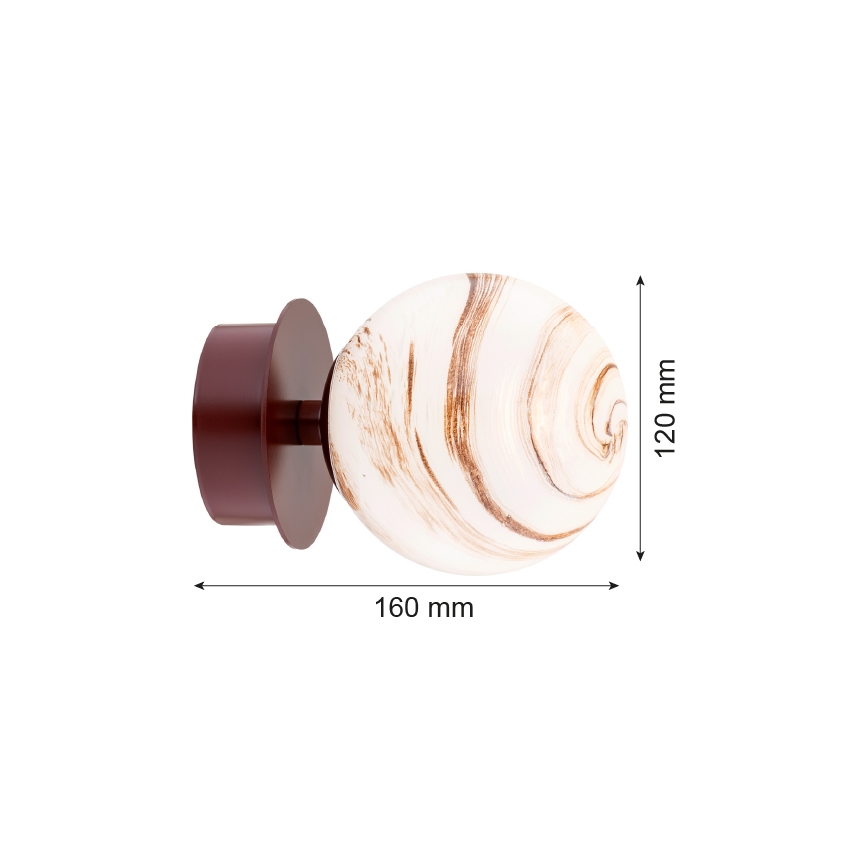 Argon 8455 - Zidna lampa FABIO 1xE14/7W/230V alabaster braon