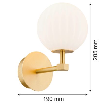 Argon 8502 - Zidna lampa PALOMA 1xE14/7W/230V zlatna/beli