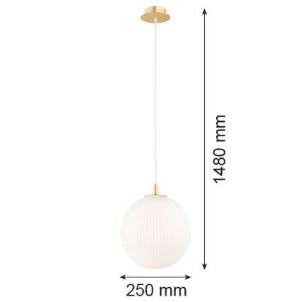 Argon 8507 - Luster na sajli PALOMA 1xE27/15W/230V pr. 25 cm zlatna/beli