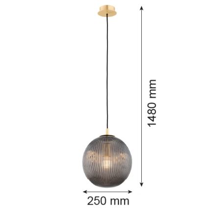 Argon 8513 - Luster na sajli PALOMA 1xE27/15W/230V pr. 25 cm zlatna/crno