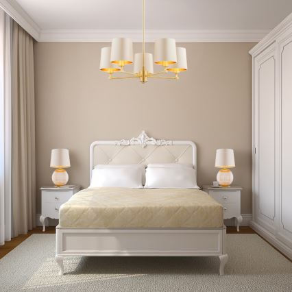 Argon 8535 - Stona lampa HAMILTON 1xE27/15W/230V 54 cm kremasta/bež