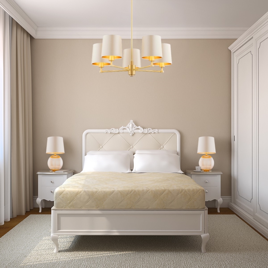 Argon 8535 - Stona lampa HAMILTON 1xE27/15W/230V 54 cm kremasta/bež