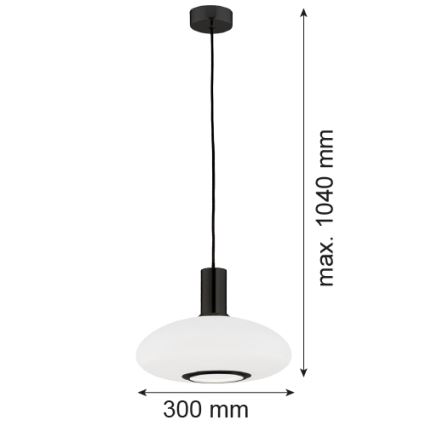 Argon 8565 - Luster na sajli SAGUNTO PLUS 1xE27/15W/230V pr. 30 cm crno
