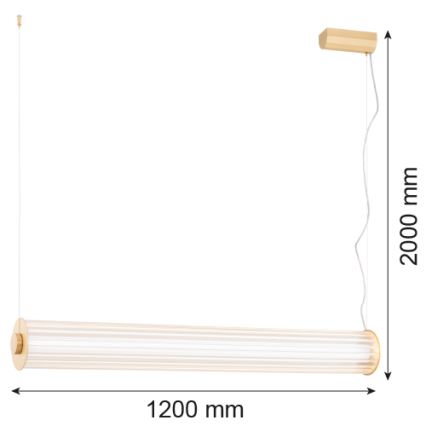 Argon 8624 - LED luster na sajli HAMPTON LED/90W/230V 3000K 120 cm mesing