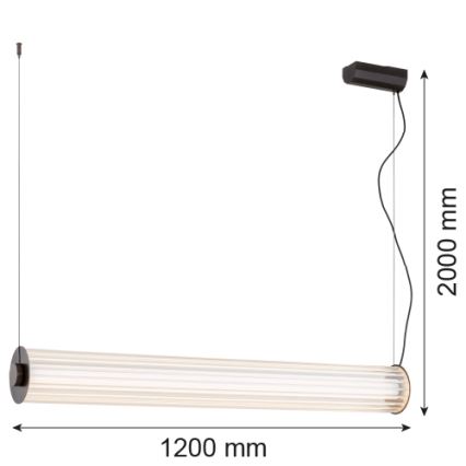 Argon 8625 - LED luster na sajli HAMPTON LED/90W/230V 3000K 120 cm crno