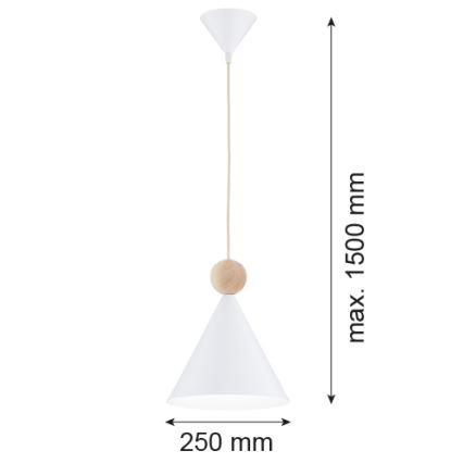Argon 8629 - Luster na sajli KEGEL 1xE27/15W/230V beli