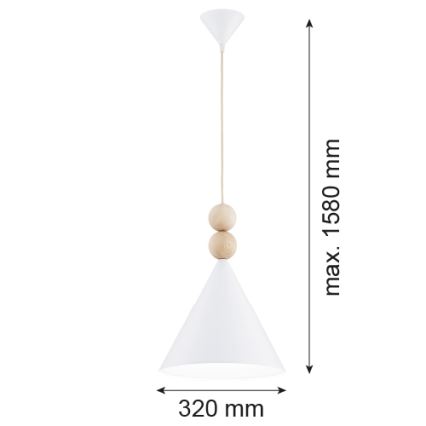 Argon 8632 - Luster na sajli KEGEL 1xE27/15W/230V beli